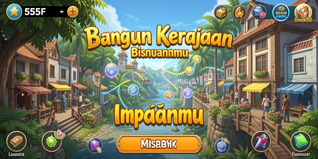 Screenshot gameplay 555F menampilkan bisnis yang berkembang pesat.