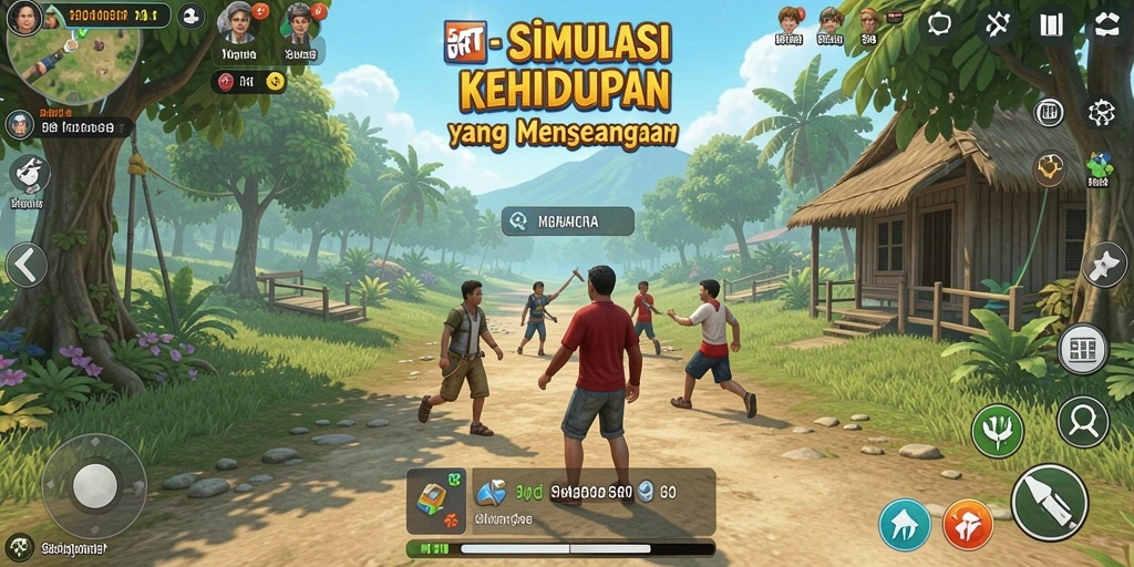 Tampilan gameplay 5RT yang menunjukkan interaksi dan kreativitas pemain.