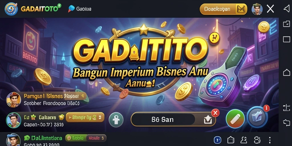 Tampilan gameplay GADAITOTO dengan elemen bisnis yang mendebarkan.