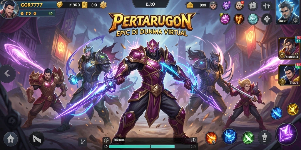 Screenshot GGR7777 menampilkan aksi pertarungan seru dan karakter yang beragam.