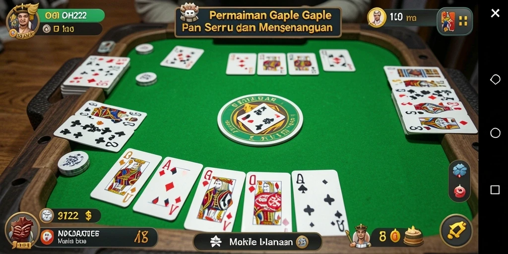 Screenshot gameplay OH222 menampilkan keseruan bermain Gaple.