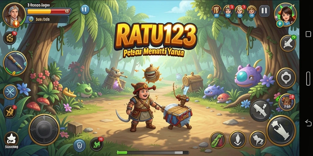 Tampilan gameplay menarik dari RATU123 di dunia petualangan.