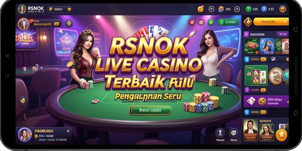 Screenshot RSNOK menampilkan dealer profesional dalam permainan Live Casino.
