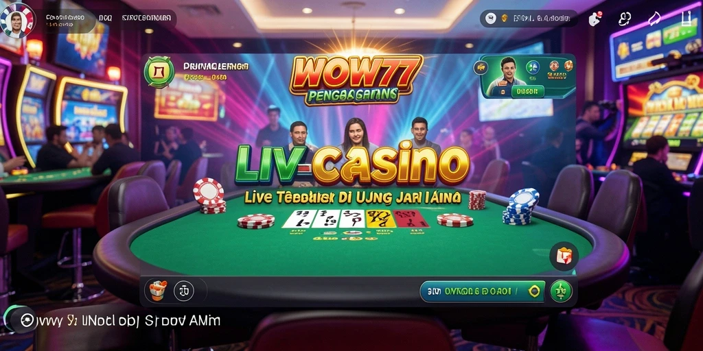 Tampilan permainan Live Casino WOW77 yang menegangkan dan interaktif.